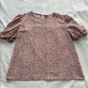 SHEIN Pink Floral Puff Sleeve Women’s Blouse Size XL
